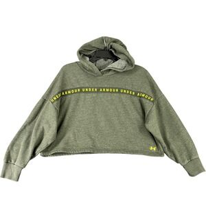 Under Armour Rival Fleece Logo Crop Hoodie Women XS Loose Fit Athleisure